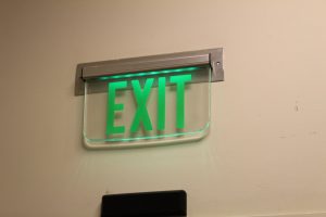 Lit Emergency Exit Sign